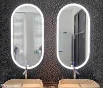 Bộ Gương Phòng Tắm Hình Bầu Dục Khung Mạ PVD Cao Cấp - DPVD612.4C